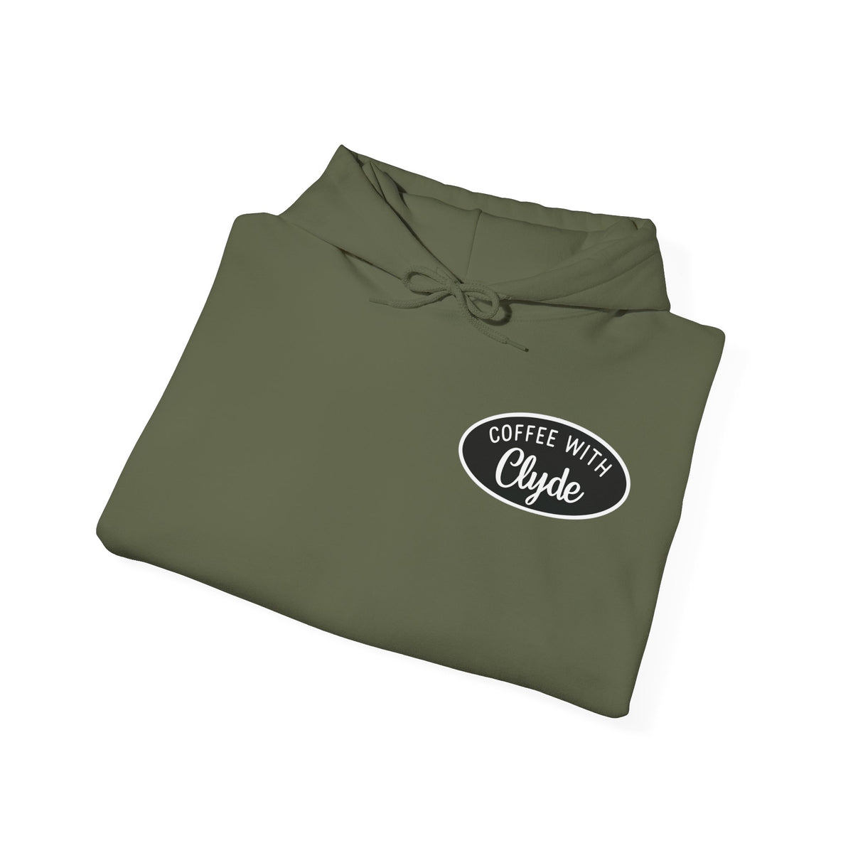 HOODIE Coffee with Clyde Front & Back