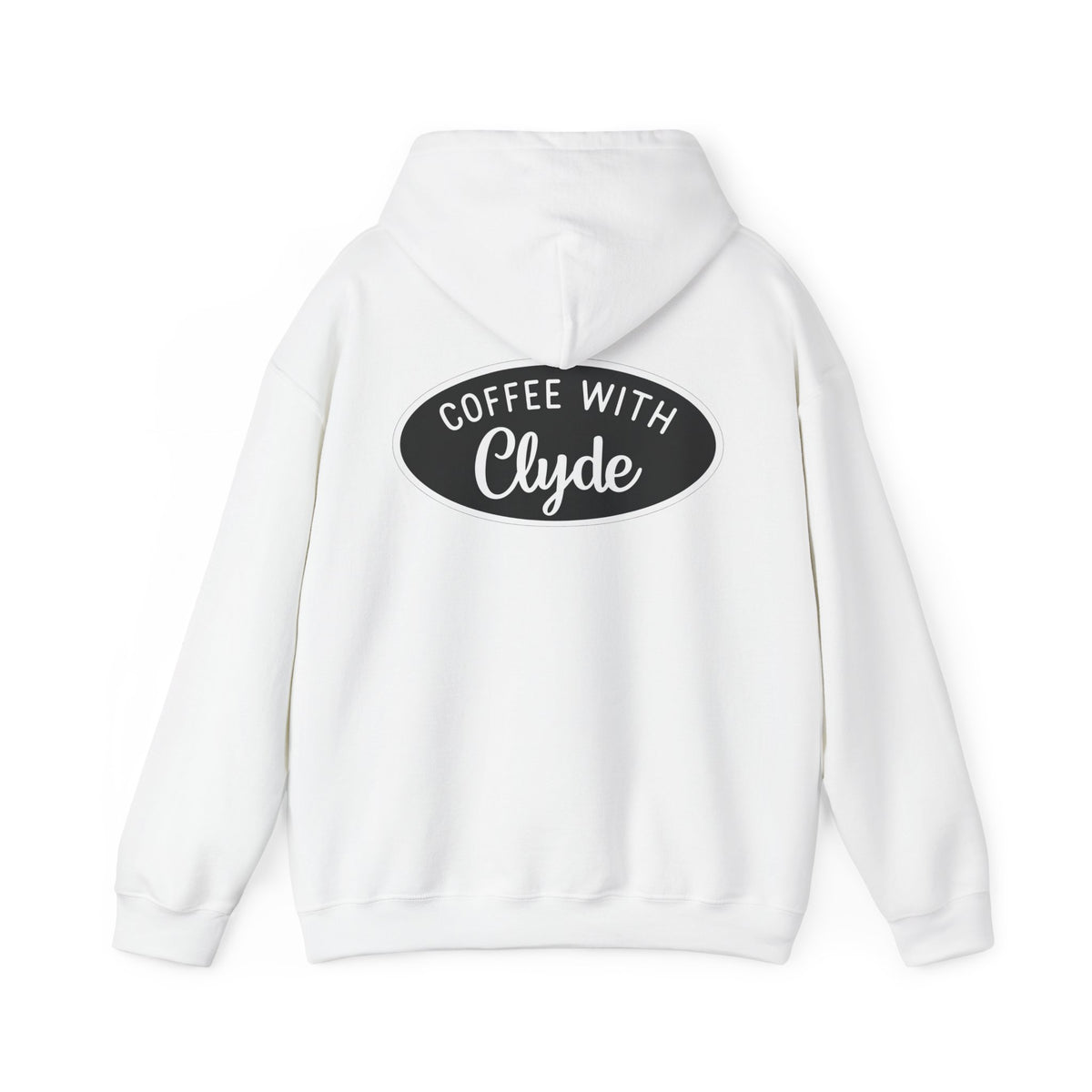 HOODIE Coffee with Clyde Front & Back