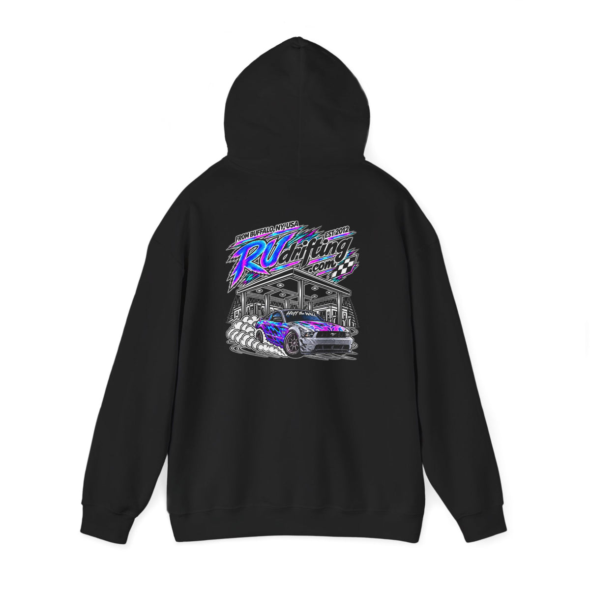 Heavy Blend™ Hooded Sweatshirt Alex Hoff the Wall Gas Station Front & Back