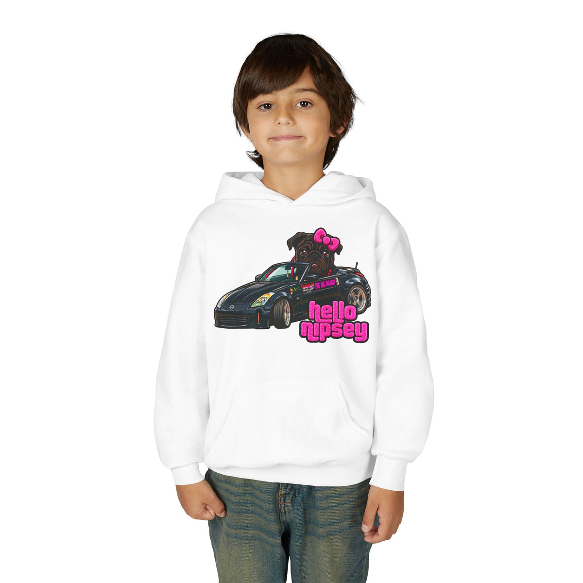 Youth Hoodie Big Big Randy Hello Nipsey Hoodie Front Only