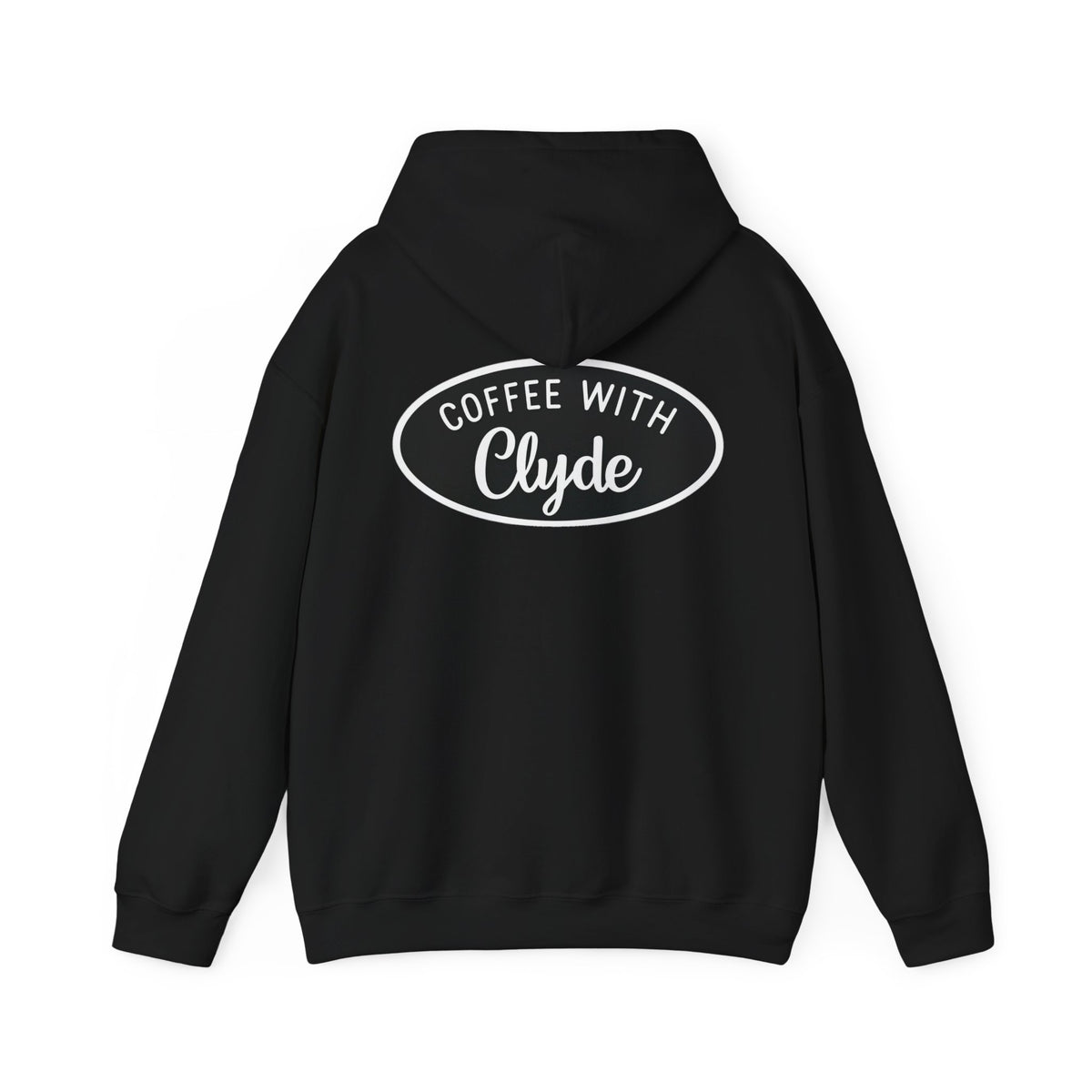 HOODIE Coffee with Clyde Front & Back